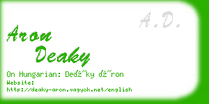 aron deaky business card